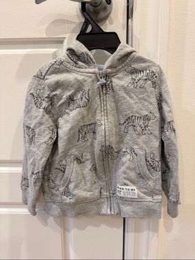 Carter's Grey Tiger Print Zip Hoodie